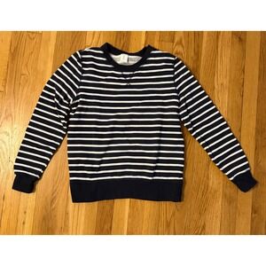 Amazon Essentials Womens Navy White Striped Crewneck Sweatshirt Size Small S